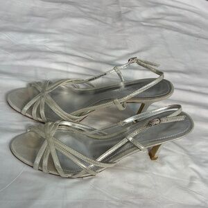 Elegant Silver Strappy Heels